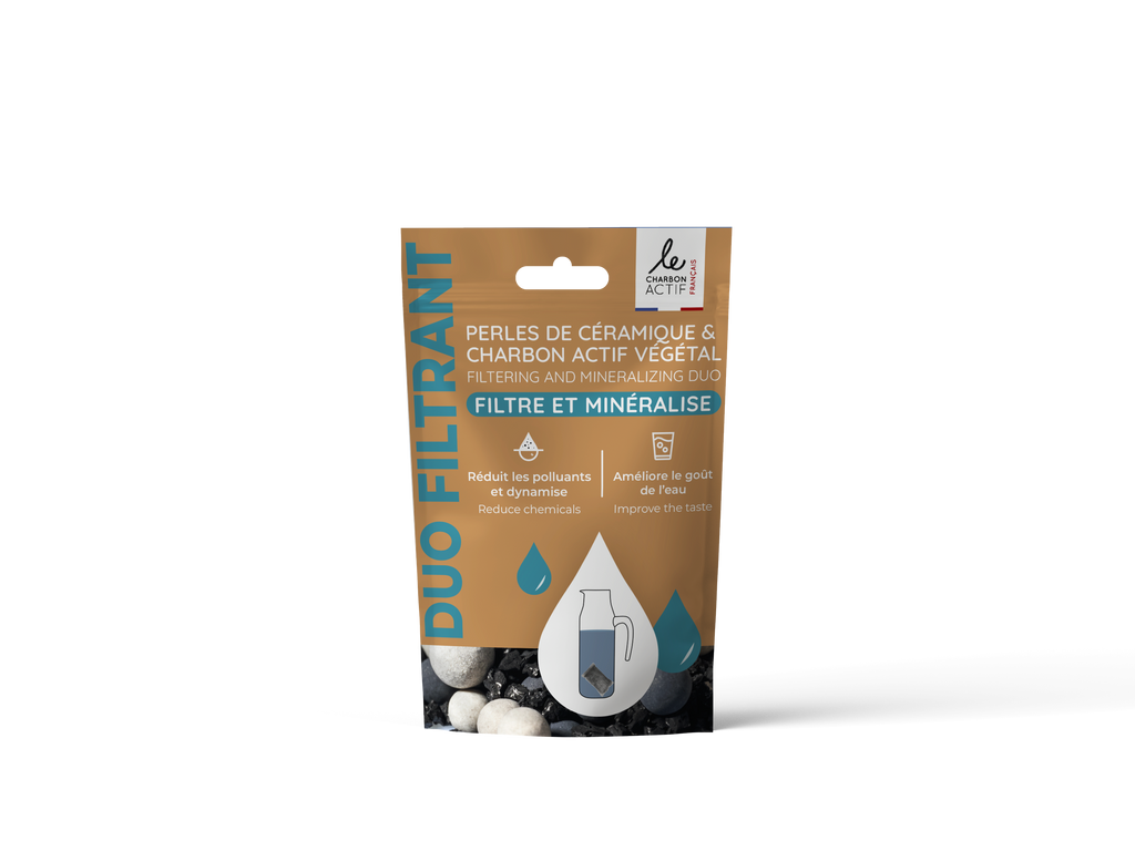 Duo filtrant : céramiques filtrantes + charbon végétal actif - filtre à eau naturel